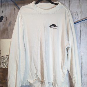 Mens Nike Sportswear Loose Long Sleeve Cotton Shirt White DM4114-100 2XL